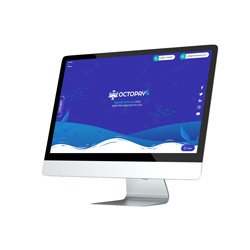 An illustration of a desktop computer displaying the Octopaye website interface.