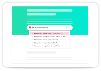 Address lookup on a tablet device in landscape position